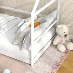 AIYAPLAY Homcom - Cama infantil en forma de casa Blanco