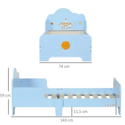 Homcom - Cama infantil espacio Azul