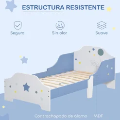 Homcom - Cama infantil estrellas Azul/Blanco* Estilo De Vida