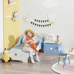 Homcom - Cama infantil estrellas Azul/Blanco* Estilo De Vida