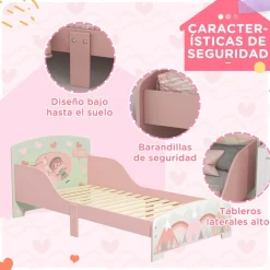 Homcom - Cama infantil Montañas Rosa* Estilo De Vida