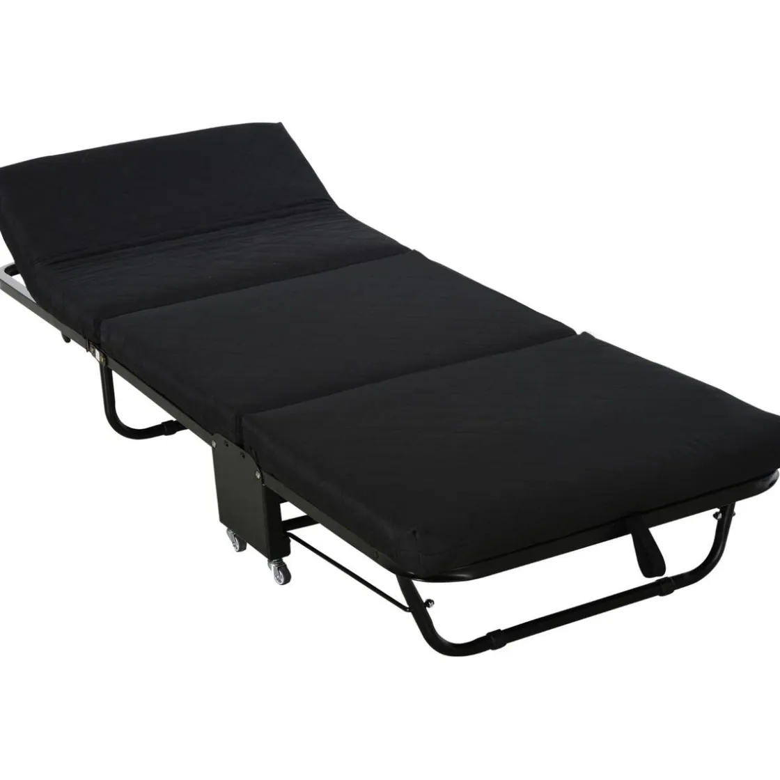 Homcom - Cama plegable con cabecera ajustable Negro
