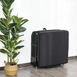 Homcom - Cama plegable con cabecera ajustable Negro