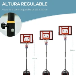 Homcom - Canasta de baloncesto de pie ajustable de 295-261 cm* Deportes