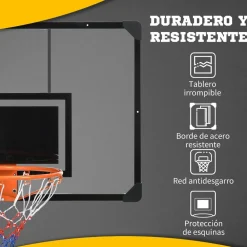 Homcom - Canasta de baloncesto con red
