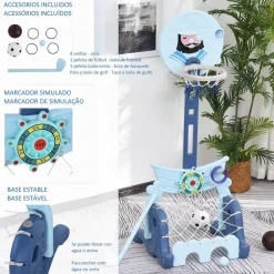 Homcom - Canasta de baloncesto 4 en 1