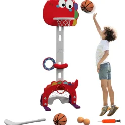 AIYAPLAY Homcom - Canasta de baloncesto infantil Rojo