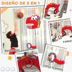 AIYAPLAY Homcom - Canasta de baloncesto infantil Rojo