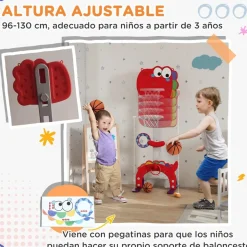 AIYAPLAY Homcom - Canasta de baloncesto infantil Rojo