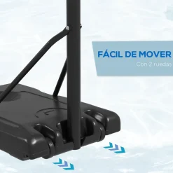 SPORTNOW Homcom - Canasta de baloncesto acero Negro