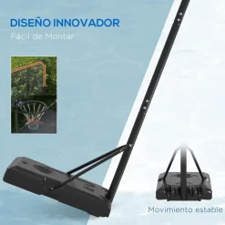 SPORTNOW Homcom - Canasta de baloncesto acero Negro