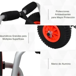 Homcom - Carro para transporte Kayak plegable