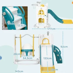 AIYAPLAY Homcom - Castillo juegos 6 en 1 para interior* Entretenimiento·Hamacas Y Columpios