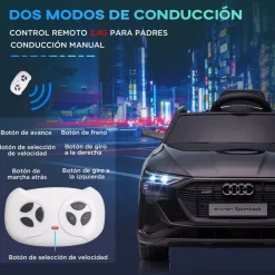Homcom - Coche de batería Audi E-tron Negro* Vehículos De Batería O A Pedales