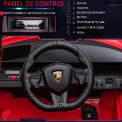 Homcom - Coche de batería Lamborghini con mando a distancia* Vehículos De Batería O A Pedales