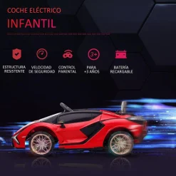 Homcom - Coche de batería Lamborghini con mando a distancia* Vehículos De Batería O A Pedales