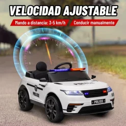 AIYAPLAY Homcom - Coche de policía eléctrico Blanco