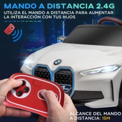 Homcom - Coche elécrico BMW i4 Blanco* Vehículos De Batería O A Pedales