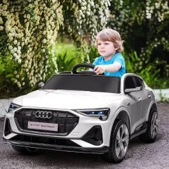 Homcom - Coche eléctrico Audi e-tron 12V blanco* Vehículos De Batería O A Pedales