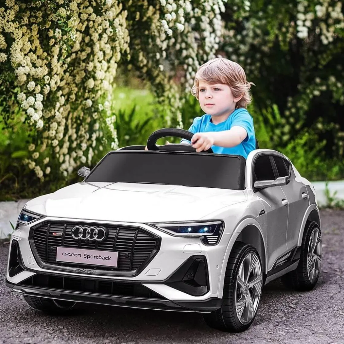 Homcom - Coche eléctrico Audi e-tron 12V blanco* Vehículos De Batería O A Pedales