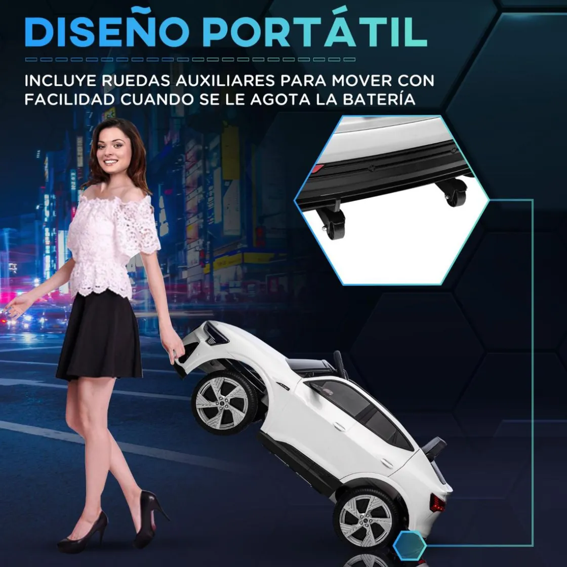 Homcom - Coche eléctrico Audi e-tron 12V blanco* Vehículos De Batería O A Pedales