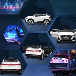 Homcom - Coche eléctrico Audi e-tron 12V blanco* Vehículos De Batería O A Pedales