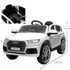 Homcom - Coche Eléctrico Audi Q5 Blanco* Vehículos De Batería O A Pedales