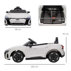 Homcom - Coche eléctrico Audi RS e-tron GT blanco* Vehículos De Batería O A Pedales