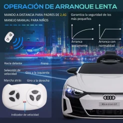 Homcom - Coche eléctrico Audi RS e-tron GT blanco* Vehículos De Batería O A Pedales