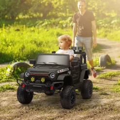AIYAPLAY Homcom - Coche eléctrico batería 12 V con mando a distancia Negro