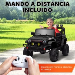 AIYAPLAY Homcom - Coche eléctrico batería 12 V con mando a distancia Negro