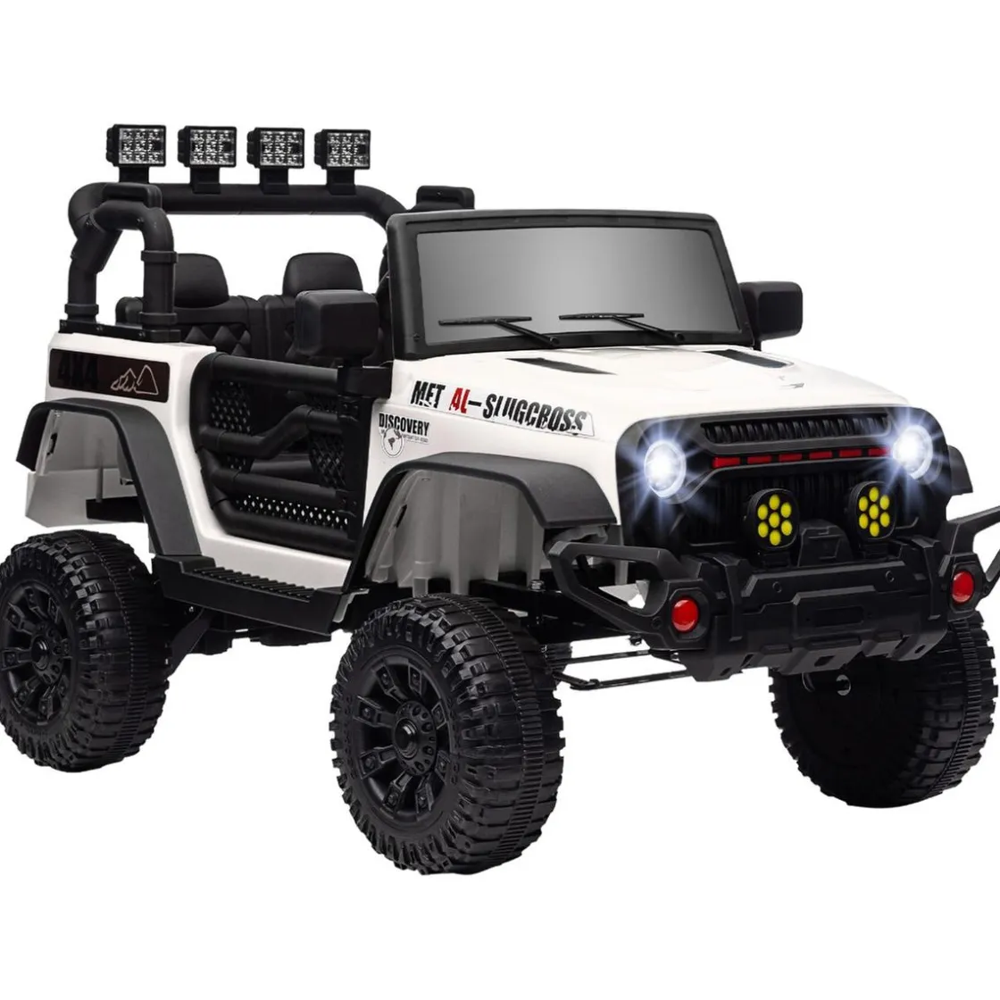 AIYAPLAY Homcom - Coche eléctrico batería 12 V con mando a distancia Blanco