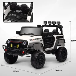 AIYAPLAY Homcom - Coche eléctrico batería 12 V con mando a distancia Blanco