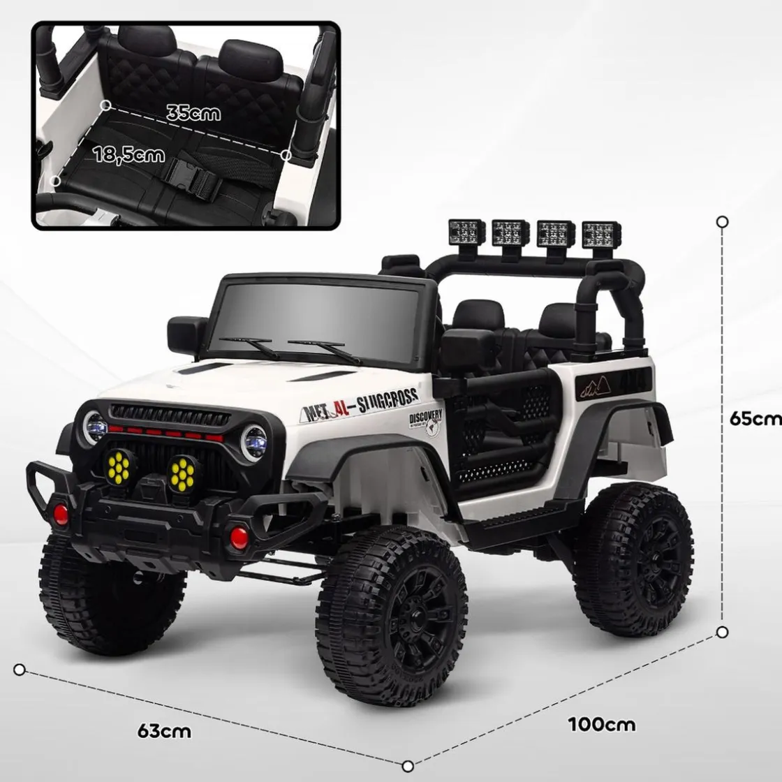 AIYAPLAY Homcom - Coche eléctrico batería 12 V con mando a distancia Blanco