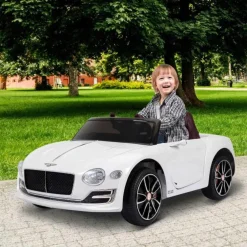 Homcom - Coche Eléctrico Bentley GT Blanco con control remoto* Vehículos De Batería O A Pedales