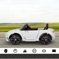 Homcom - Coche Eléctrico Bentley GT Blanco con control remoto* Vehículos De Batería O A Pedales