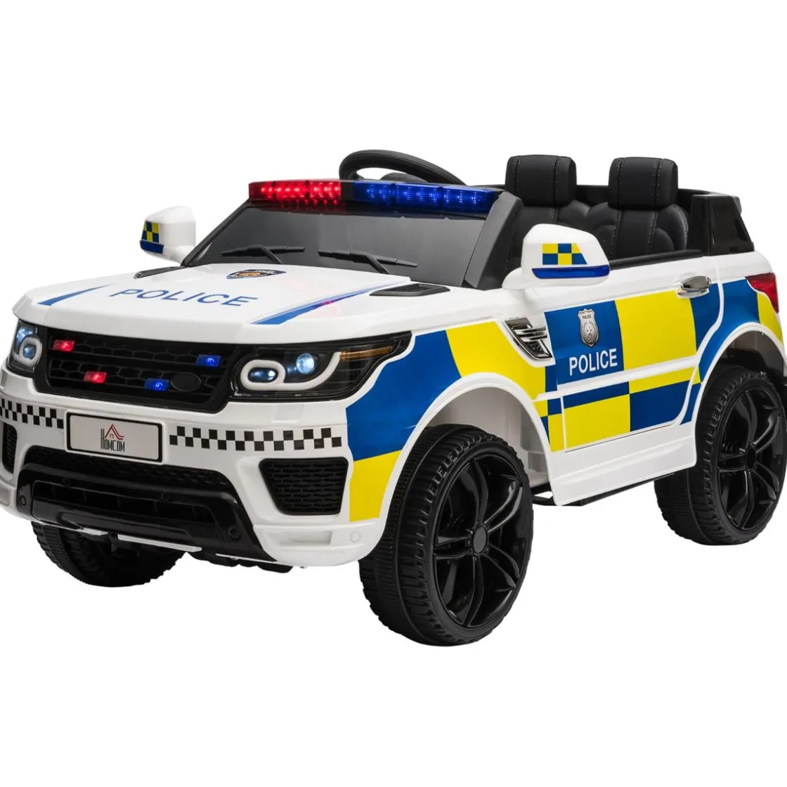 Homcom - Coche eléctrico de policía con mando* Vehículos De Batería O A Pedales