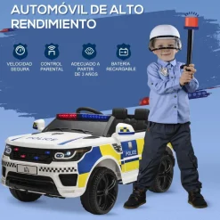 Homcom - Coche eléctrico de policía con mando* Vehículos De Batería O A Pedales