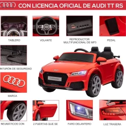 Homcom - Coche Eléctrico Infantil Audi TT* Vehículos De Batería O A Pedales