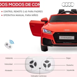 Homcom - Coche Eléctrico Infantil Audi TT* Vehículos De Batería O A Pedales