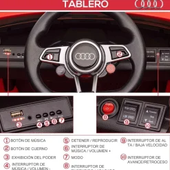 Homcom - Coche Eléctrico Infantil Audi TT* Vehículos De Batería O A Pedales