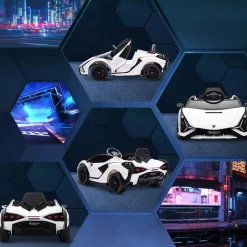 Homcom - Coche eléctrico Lamborghini blanco* Vehículos De Batería O A Pedales