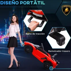 Homcom - Coche eléctrico Lamborghini Aventador Rojo 12 V