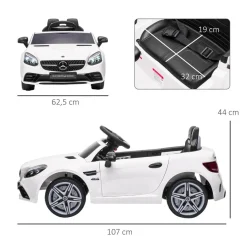 Homcom - Coche eléctrico Mercedes blanco