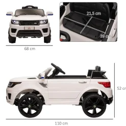 Homcom - Coche eléctrico SUV blanco* Vehículos De Batería O A Pedales