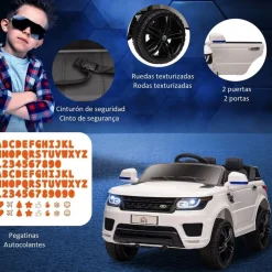 Homcom - Coche eléctrico SUV blanco* Vehículos De Batería O A Pedales