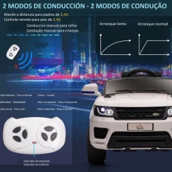 Homcom - Coche eléctrico SUV blanco* Vehículos De Batería O A Pedales