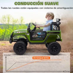 AIYAPLAY Homcom - Coche eléctrico Verde con mando