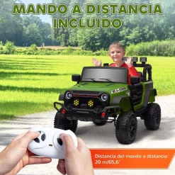 AIYAPLAY Homcom - Coche eléctrico Verde con mando
