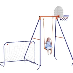 Outsunny Homcom - Columpio infantil con portería y canasta* Columpios